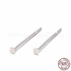 スターリングシルバーのフラットパッドスタッドピアスパーツ 925 個  スタンプ925個付き  銀  12x0.7mm  ピン：0.7mm&nbsp;STER-S002-35