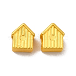 ラックめっき合金欧州ビーズ  大穴ビーズ  ハウス  マットゴールドカラー  10x9x7.5mm  穴：4.5mm&nbsp;PALLOY-K255-11MG