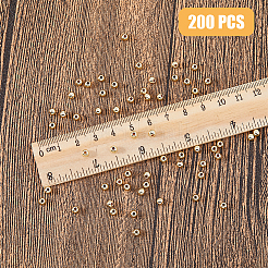 200個の合金ビーズ  ラウンド  ライトゴールド  4x3.5mm  穴：1.4mm&nbsp;FIND-HY0001-68