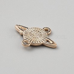 合金ダークブルーエナメルコネクタチャーム  惑星リンク  ゴールドカラー  15x18.5x2.5mm  穴：1.5mm&nbsp;FIND-WH20024-40G