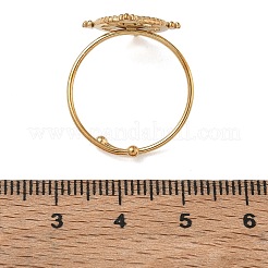 女性用304ステンレススチールカフオープンリング  スター＆ラウンド  18KGP本金メッキ  18mm&nbsp;SA-CBAA981-03G