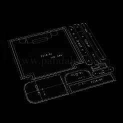 DIYレザーショルダーバッグアクリルテンプレート  バッグ用アクリルレザー模様レザーテンプレート  透明  47.5~195x15.5~185x1.5~2mm  穴：1.2~4mmと18x4mm  9個/セット&nbsp;TOOL-L007-06