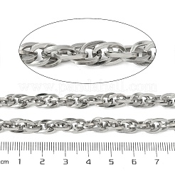 304ステンレスロープチェーン  溶接されていない  スプールで  ステンレス鋼色  6.5x2.5mm&nbsp;CHS-H025-16P-02
