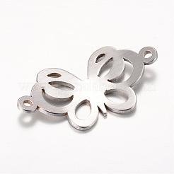 変色しにくい201ステンレススチールリンクコネクター  蝶  ステンレス鋼色  31x17x1mm  穴：1.5mm&nbsp;STAS-S059-16B