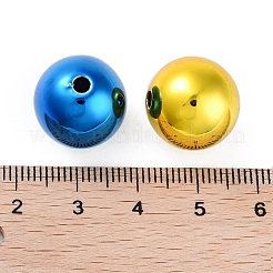 UVメッキレインボー虹色アクリルビーズ  ラウンド  ミックスカラー  15~15.5mm  穴：2.5mm&nbsp;OACR-F009-02
