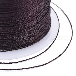 ポリエステル編組メタリック糸  DIYの編みこみのブレスレット作りと刺繡のために  ココナッツブラウン  0.4mm  6プライ  約54.68ヤード（50m）/ロール&nbsp;OCOR-I007-B-43