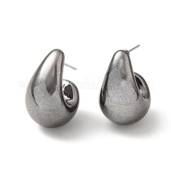 ティアドロップアクリルスタッドピアス  316サージカルステンレススチールピン付きハーフフープピアス  ミックスカラー  22x14mm&nbsp;EJEW-P251-02