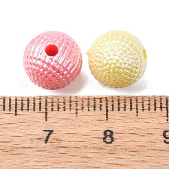 不透明な腹筋プラスチック ビーズ  ベリービーズ  模造パール  ラウンド  ミックスカラー  10mm  穴：2mm  約943個/500g&nbsp;MACR-L015-02
