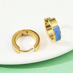 304ステンレススチールエナメルフープピアス  ゴールドカラー  ミックスカラー  12~15.5x13.5~16x2~4mm  3のペア/セット&nbsp;EJEW-K268-19G-04