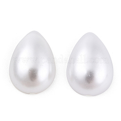 ABSプラスチックパール調カボション  ティアドロップ  ホワイト  18x13x5mm  約1000個/袋&nbsp;SACR-T015-13-01