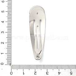 304ステンレススチール製スナップヘアクリップ  ステンレス鋼色  52x14x2.5mm  トレイのサイズ：12mm&nbsp;STAS-B126-01A-P