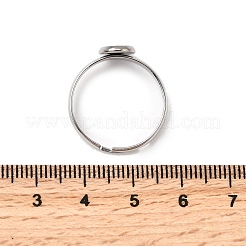 304ステンレス鋼調整リング部品  ラウンドパッドリングのセッティング  ステンレス鋼色  トレイ：6mm  8mm  内径：19mm&nbsp;STAS-D374-01P-01