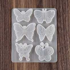 蝶のDIYキーチェーンペンダントシリコンモールド  UVレジン用  エポキシ樹脂工芸品作り  ホワイト  115x95x6mm&nbsp;LS-DIY-Q037-18B
