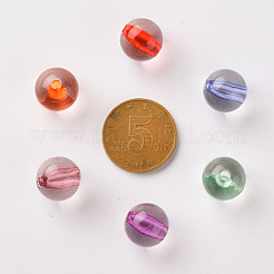 透明なアクリルビーズ  ラウンド  ミックスカラー  12x11mm  穴：2mm  約566個/500g&nbsp;TACR-S154-01A
