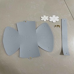 折り畳み式の模造革の結婚式の花のキャンディーバッグ  合金パーツ  ライトスカイブルー  16x9x6cm&nbsp;CON-WH0087-92C