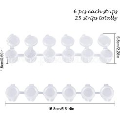 3ml 6箱プラスチック空のペンキパレット  絵の具箱  アートスクール用品  透明  16.8x2.1x1.5cm&nbsp;TOOL-PH0016-56