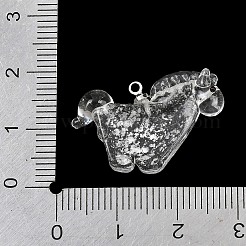 手作り銀箔ランプワークペンダント  馬のチャーム  透明  17x25x7mm  穴：1.4mm&nbsp;LA-CBAD4D2-01B