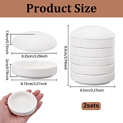 5層セラミックインク皿  水彩絵の具を混ぜるパレット  ホワイト  83x95mm&nbsp;AJEW-WH0455-257