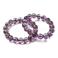 天然アメジストのラウンドビーズストレッチブレスレット（女性用）  ビーズ：12mm  内径：2-3/8インチ（6cm）&nbsp;BJEW-L712-B04-12mm