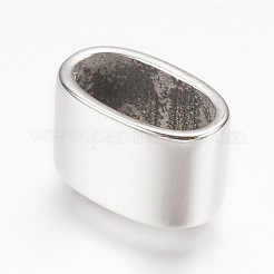 変色しにくい316サージカルステンレススチール製スライドチャーム  オーバル  ステンレス鋼色  12.5x7.5x8mm  穴：5x10mm&nbsp;STAS-F133-81P