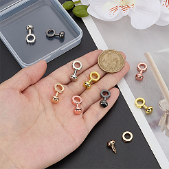真鍮留め具10色5個  リング  ミックスカラー  20x10x8mm  穴：6mm  2pc /カラー&nbsp;FIND-AR0006-61