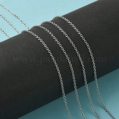 変色しにくい304ステンレススチールアズキチェーン  ステンレス鋼色  2x1.65x0.4mm&nbsp;CHS-O005-19B