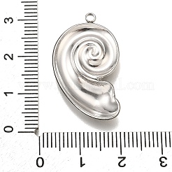 304ステンレスペンダント  コンクチャーム  変色防止  ステンレス鋼色  30x17.5x4mm  穴：1.6mm&nbsp;STAS-M116-20P
