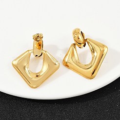 304ステンレススチールの菱形ダングルスタッドピアス  ゴールドカラー  36.5x32mm&nbsp;EJEW-K268-25G