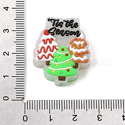 クリスマスシリコーンビーズ  焦点ビーズ  クリスマスツリーの季節です  カラフル  28x23.5x8mm  穴：3.5mm&nbsp;SL-CBA7785-09