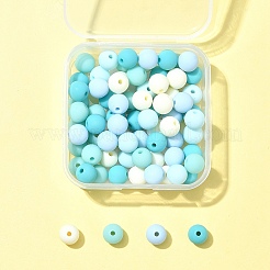 ゴム風アクリルビーズ70個  ラウンド  ダークターコイズ  8x7.5mm  穴：1.6mm&nbsp;MACR-FS0001-71A