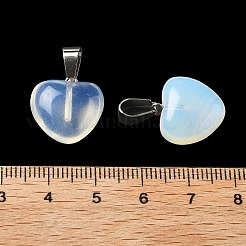 オパールペンダント  プラチナブラスループ付き  ハート  18~19x15~15.5x7~10mm  穴：6x2.5~3mm&nbsp;G-I311-A04