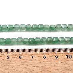 天然石グリーンアベンチュリンビーズ連売り  ファセットテーブルカットキューブ  5~6x5~6x5~6mm  穴：1.2mm  約61個/連  12.20~12.80''（31~32.5センチメートル）&nbsp;G-F797-A02-01