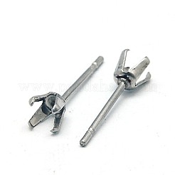 変色しにくい304ステンレススチールスタッドピアス金具  ステンレス鋼色  15x4mm&nbsp;STAS-E008-18