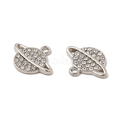 合金クリスタルラインストーンペンダント  惑星チャーム  ニッケル  プラチナ  15x19x2mm  穴：1.8mm&nbsp;FIND-H039-79P