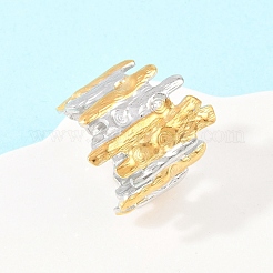 304ステンレススチールカフオープンリング  イオンプレーティング（ip）  ゴールデン·ステンレス鋼色  23mm  内径：18mm&nbsp;RJEW-Z137-05GP-01