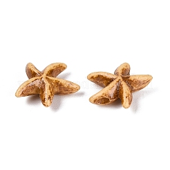 スプレープリント合成ターコイズビーズ連売り  ヒトデ  ペルー  12.5x12.5x4mm  穴：0.9~1mm  約44~47個/連  14.37~15.16インチ（36.5~38.5cm）&nbsp;G-Q606-110G