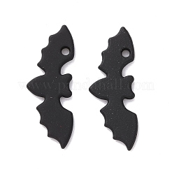 スプレープリント合金ペンダント  バット  ブラック  9x24.5x1.5mm  穴：1.4mm&nbsp;FIND-G030-16