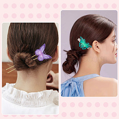 DIYカボションシリコンモールド  鉄ワニ毛クリップのパーツあり  金属製ヘアフォーク金具  ジュエリー作り  プラチナ·ゴールデン  45~110x8~10x8~9mm&nbsp;FIND-TA0010-93