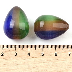 キャッツアイビーズ  穴がないビーズ  卵  カラフル  25~26x19mm&nbsp;CE-I006-03