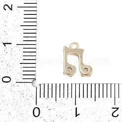 キュービックジルコニアペンダント付きラックメッキ真鍮  音符チャーム  18KGP本金メッキ  9.5x7.5x2.5mm  穴：1mm&nbsp;KK-Q018-06G