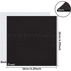 スポンジEVAシート発泡紙  接着剤付き  正方形  ブラック  16x16x0.3cm&nbsp;AJEW-BC0005-63