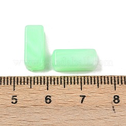 不透明なアクリルビーズ  天然石風  長方形  ツートン  ミディアムスプリンググリーン  13.5x5.5x5.5~6mm  穴：1.6mm  約952~1150個/500g&nbsp;MACR-C037-02C