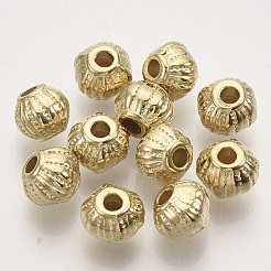 CCBプラスチックビーズ  段ボールビーズ  ロンデル  ゴールドカラー  8x7.5x6.5mm  穴：2mm  約2500個/500g&nbsp;CCB-T009-46G