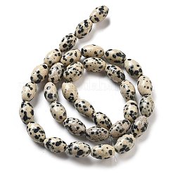 天然石ダルメシアンジャスパービーズ連売り  ライス  12x8mm  穴：1.2mm  約33個/連  15.94''（40.5センチメートル）&nbsp;G-B106-B20-01