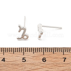 925スターリングシルバースタンドピアス  銀  十二星座  山羊座  8.5x6mm&nbsp;EJEW-K303-01S-10