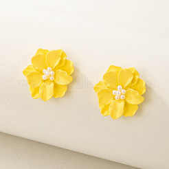 花アロイ樹脂スタッドピアス  ゴールド  25mm&nbsp;FS-WG5AFB8-03