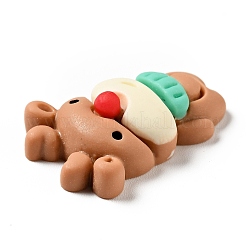 オペーク クリスマス レジン カボション  トナカイ/クワガタ  砂茶色  25x16.5x7.5mm&nbsp;X-RESI-G039-05