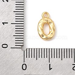 真鍮製チャーム  ニッケルフリー  18KGP本金メッキ  アルファベットのO  12x8x2.5mm  穴：1.4mm&nbsp;KK-P340-01G-O