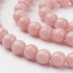 天然石馬山ジェイドラウンドビーズ連売り  染め  ライトサーモン  6mm  穴：1mm  約69個/連  15.7インチ&nbsp;G-D263-6mm-XS22