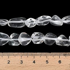 透明ガラスビーズ連売り  ナゲット  透明  8~14x6~10.5x6~8mm  穴：0.7~0.9mm  約40個/連  15.47'''~15.67''（39.3~39.8センチメートル）&nbsp;G-K398-A02-01
